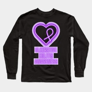 Neon Purple Ulcerative Colitis 2 Long Sleeve T-Shirt